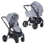 Коляска модульная 2в1 Baby shell (BBS-19 Light grey/Светло серый/черная рама)