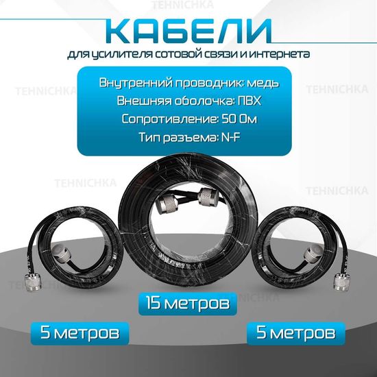 Усилитель сотовой связи Репитер 2G-3G-4G 900-1800-2100МГц (комплект на 2 антенны трех-диапазонный усилитель интернета )