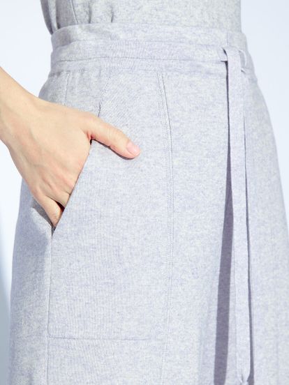 Женские брюки серо-синего цвета из хлопка и кашемира - фото 7