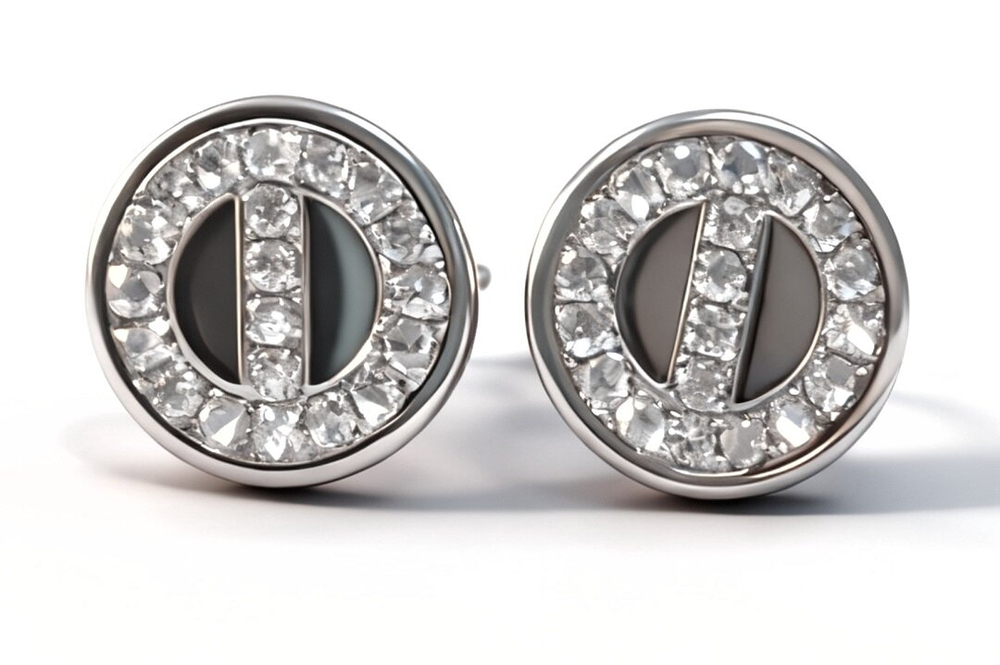 Серьги-пусеты "Эстерелла" из серебра 925 пробы с фианитом, диаметр 9мм