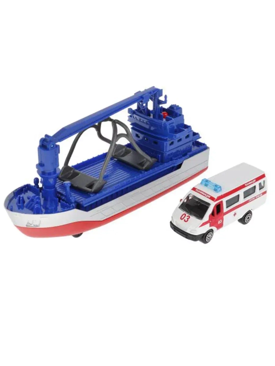 Игрушечный транспорт Транспортный корабль звук свет 17 см