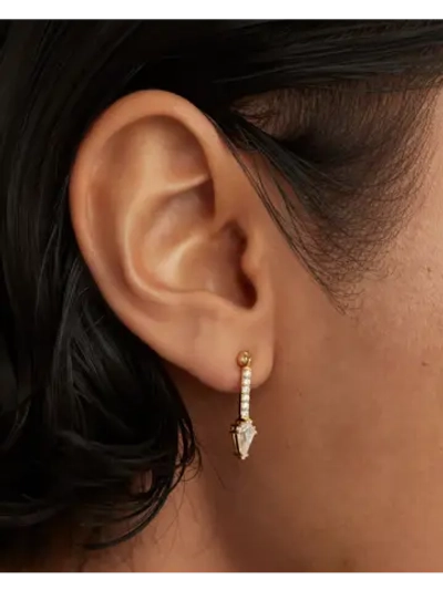 Одиночная серьга Super Vero серебро 925 пробы покрытое золотом