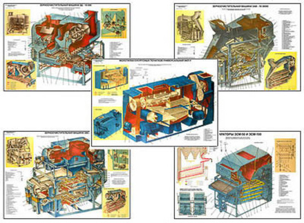 Плакаты ПРОФТЕХ "Машины для предварительной и первичной очистки зерна" (8 пл, винил, 70х100)