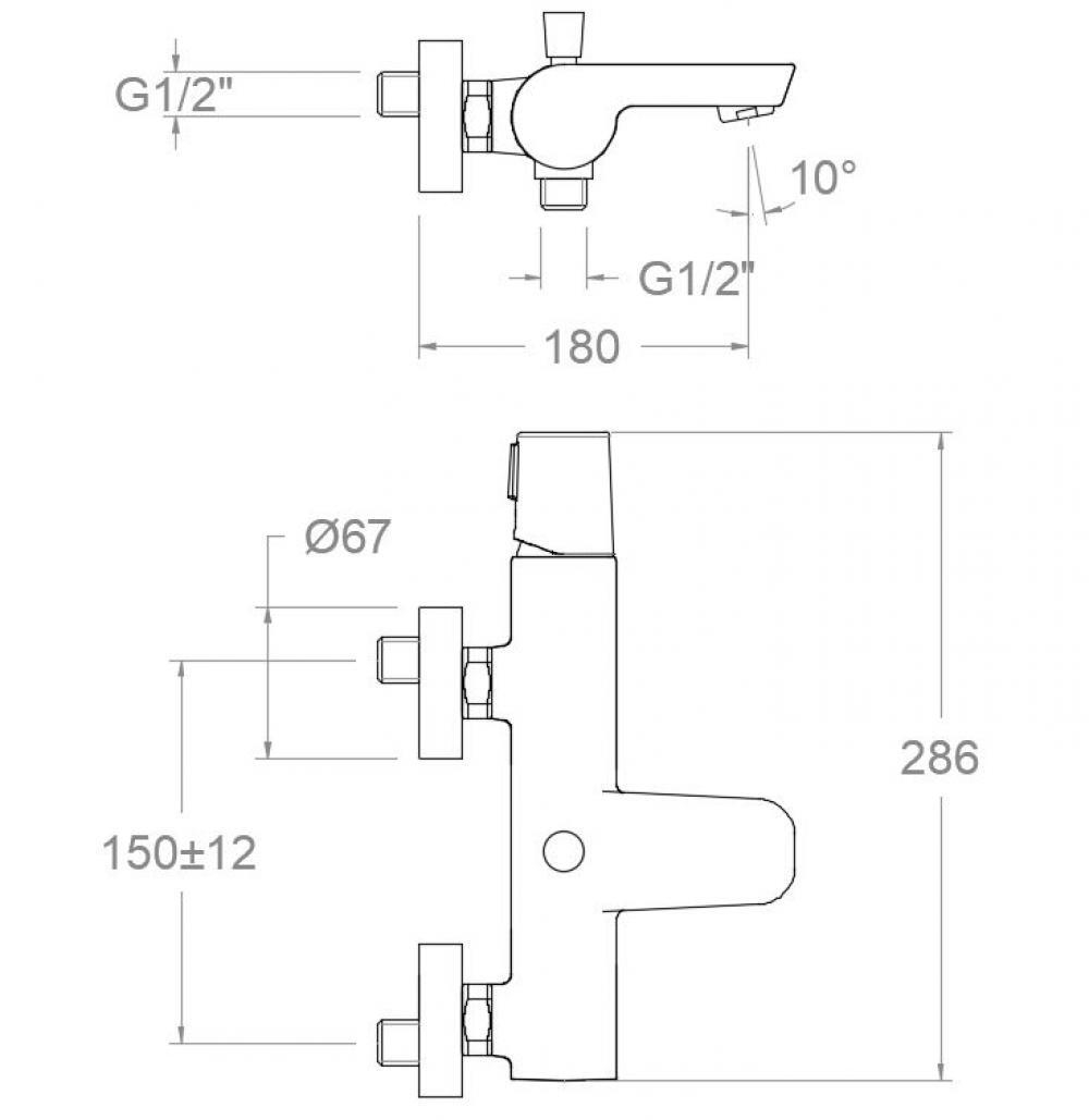 Смеситель для ванны TZAR 340501SOC золото