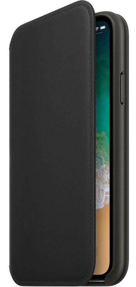 Чехол кожанный Leather Case для IPhone X Folio Black (MQRV2ZM/A)