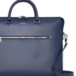 Burberry Leather One Shoulder Crossbody Handheld Briefcase Large Men"s Marine Blue