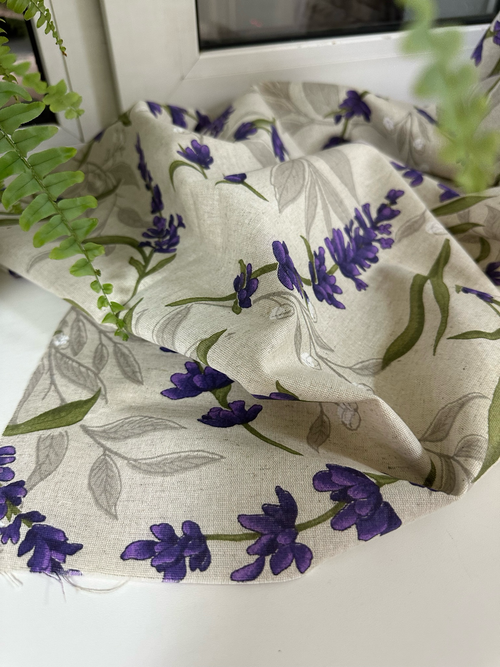 Ткань льняная плательная "Лаванда"