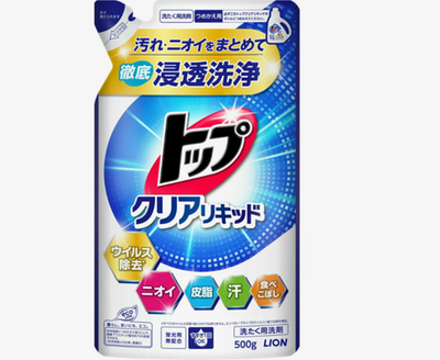 Средство жидкое для стирки белья сила ферментов 500 мл Clear Liquid Lion Top (мягкая упаковка)