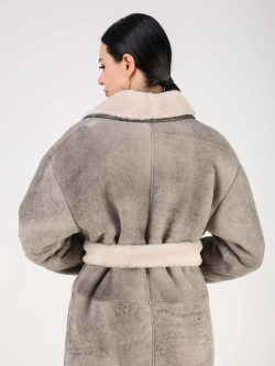 Дубленка зимняя натуральная длинная оверсайз