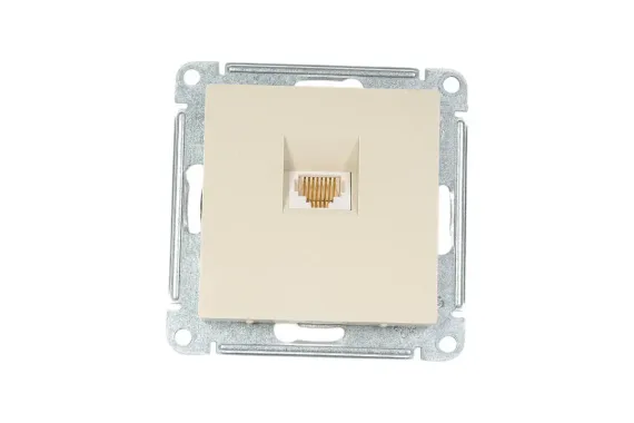 Розетка RJ11 Systeme Electric ATLASDESIGN бежевая 35999