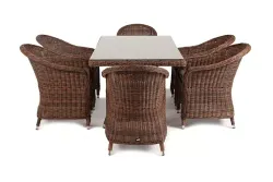 "Эспрессо" обеденная группа плетеная, цвет коричневый