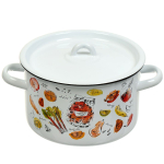 Набор эмалированной посуды 6 пр, кастрюли 1.5, 2.9, 4.5 л, цилиндр, СтальЭмаль, Лимонад, 1с33