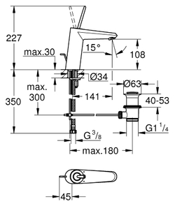 Смеситель для раковины Grohe Eurodisc Joy 23427LS0