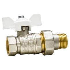 Кран шаровой латунный LD Pride 47.15.В-ГШ.Б (White) Ду 15 Ру 40 вн-американка, (бабочка)