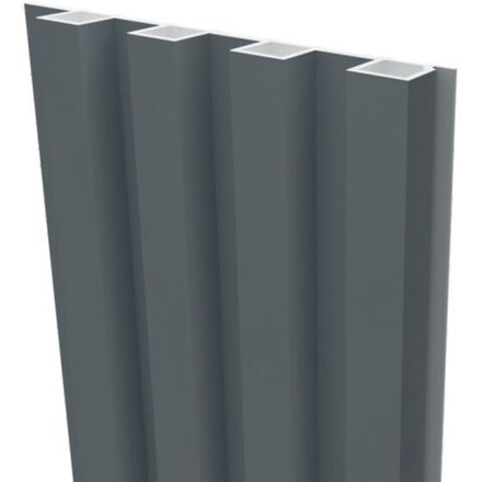 Стеновая реечная панель WPC Графит светлый, 290x16,8 см