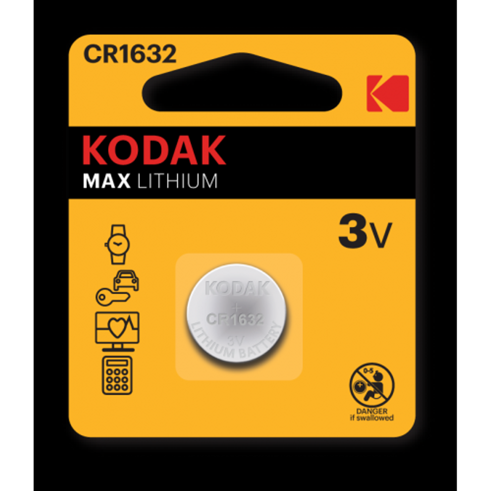 Батарейки Kodak CR1632-1BL MAX Lithium