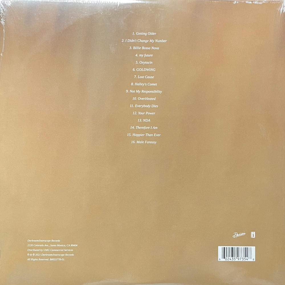 Billie Eilish ‎– Happier Than Ever 2LP (Европа 2021г.)