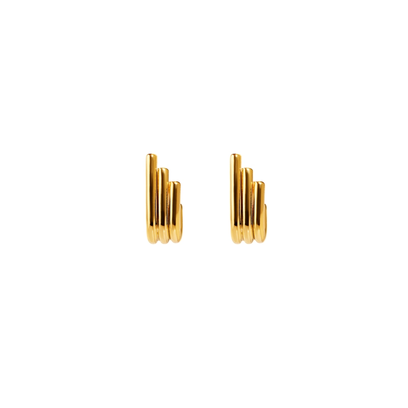 Серьги Золотые Вертикальные Трубочки