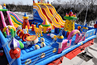 Большая площадка с высокой горкой "Дино-городок", 15*15*6 м