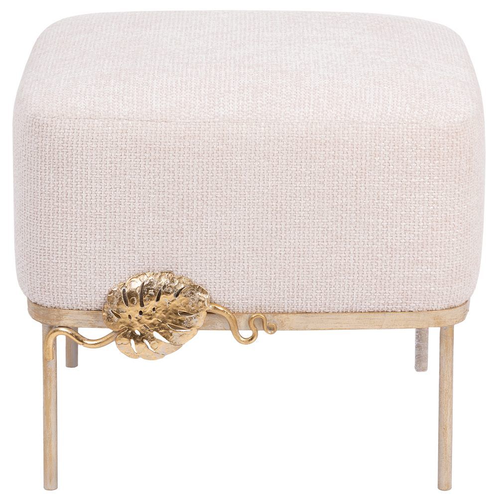 Банкетка Monstera Deliciosa (Монстера) Квадро Айвори Мраморное золото