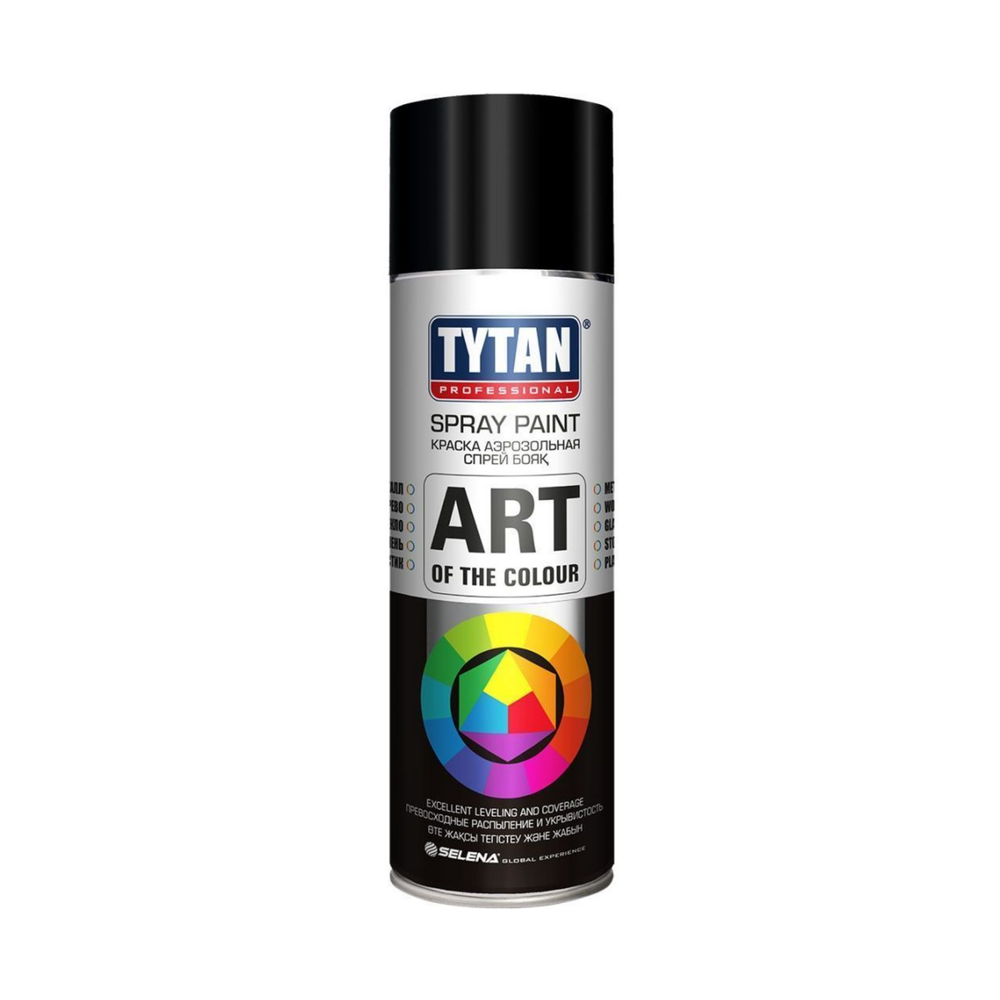 Аэрозольная краска TYTAN RAL9004, 400мл черная матовая