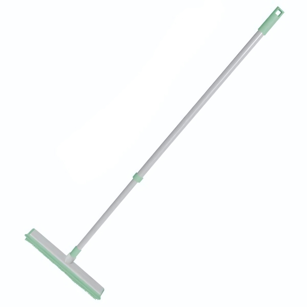 Щётка с резиновой щетиной БАКТЕРИЯ СТОП и водосгоном, с телескопической рукояткой 140 см YORK