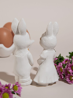 Набор статуэток  Зайки с лавандой из гипсобетона на Пасху