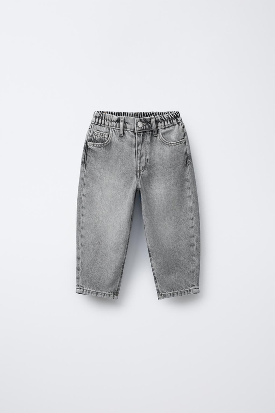 ZARA ДЖИНСЫ BAGGY, СЕРЫЙ