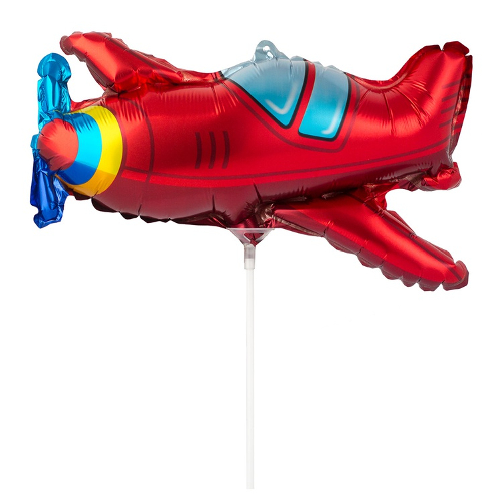 Шар Фольгированный Самолет ретро красный (Красный)