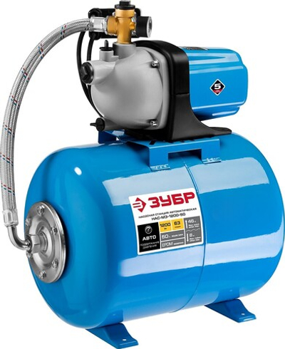 ЗУБР 1200 Вт, бак 50 л, автоматическая насосная станция (НАС-М3-1200-50)