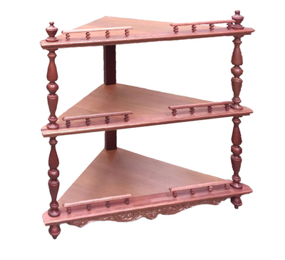 Полка угловая 3-х ярусная с резьбой ручной работы