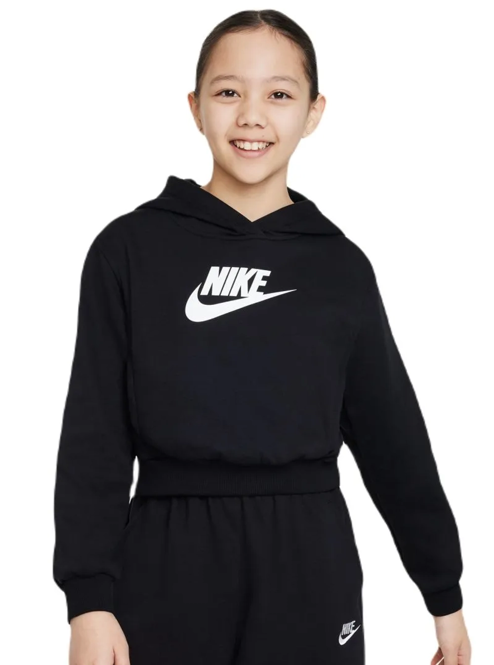 Детская теннисная куртка Nike Sportswear Club Fleece Crop - black/white