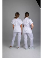 Брюки медицинские белые стрейч на резинке