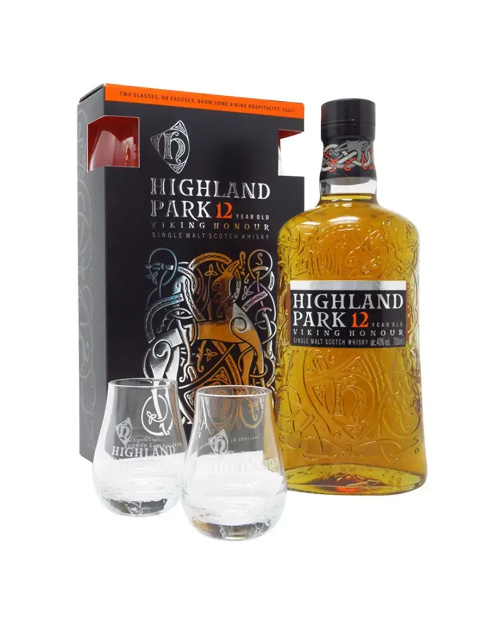 Highland Park 12 Y.O. 0,7 л. подарочная упаковка с 2-мя стаканами