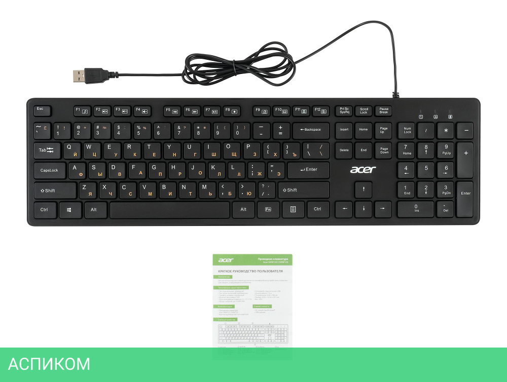 Клавиатура Acer OKW122 черный (ZL.KBDEE.00C)