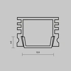 Рассеиватель для профиля 16x12 (Чёрный, 2 м), ALM-005-B-DF-2M 642024 Led Strip 642024