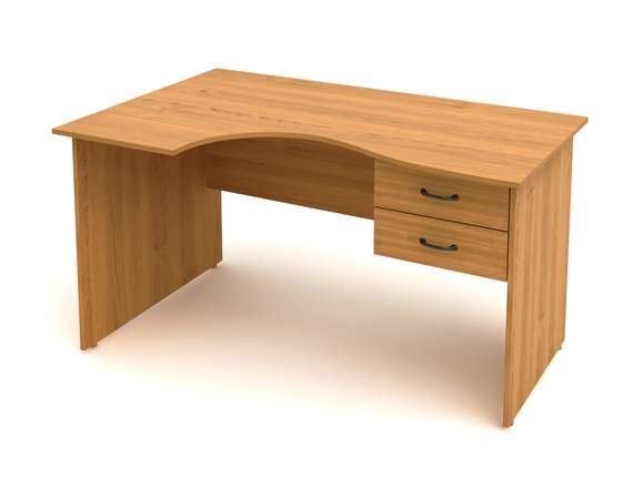 КФ5 Стол крив. с подвесной тумбой Фея 1402х902702х750 СФ07+ТФ09