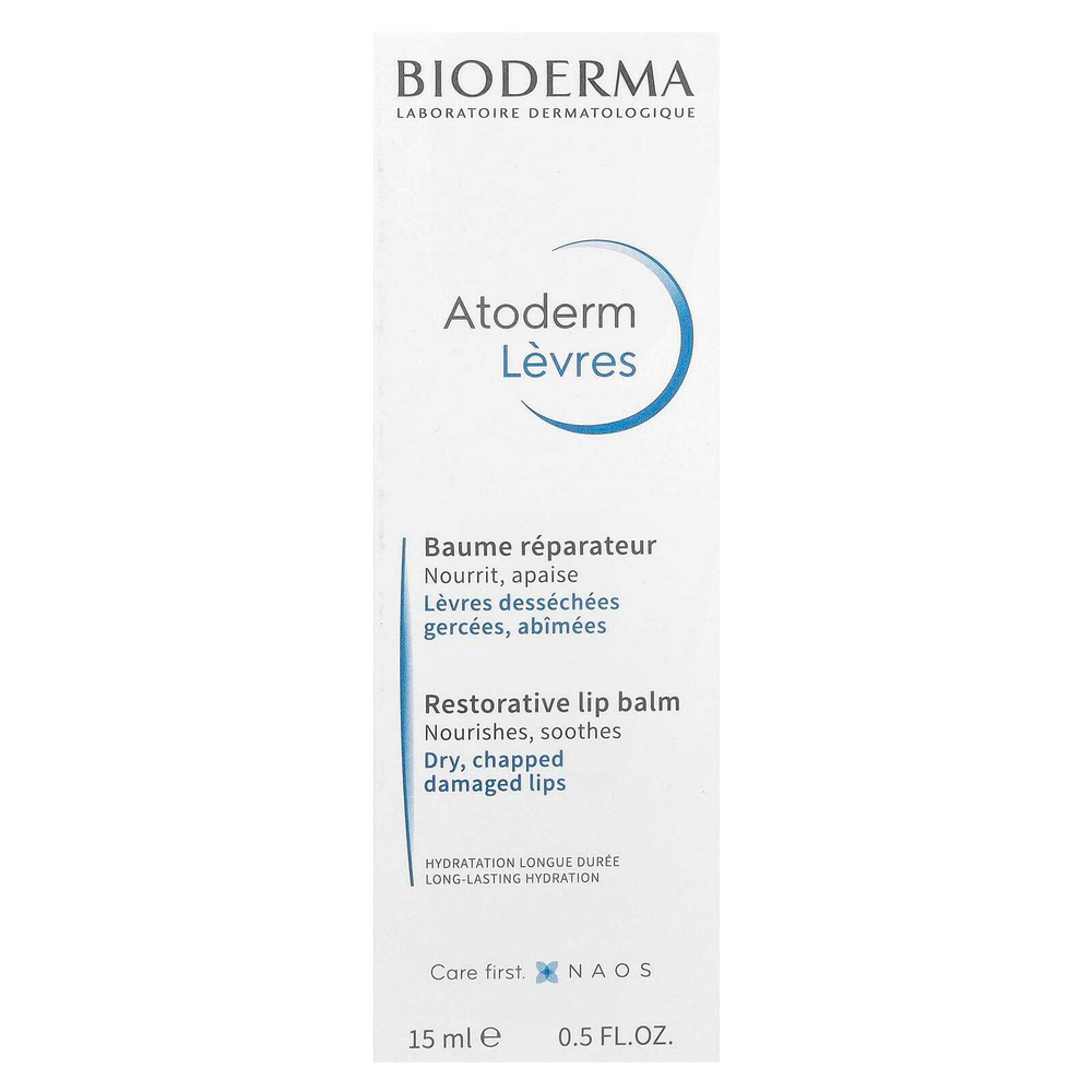 Bioderma, Atoderm, восстанавливающий бальзам для губ, 15 мл (0,5 жидк. унц.)
