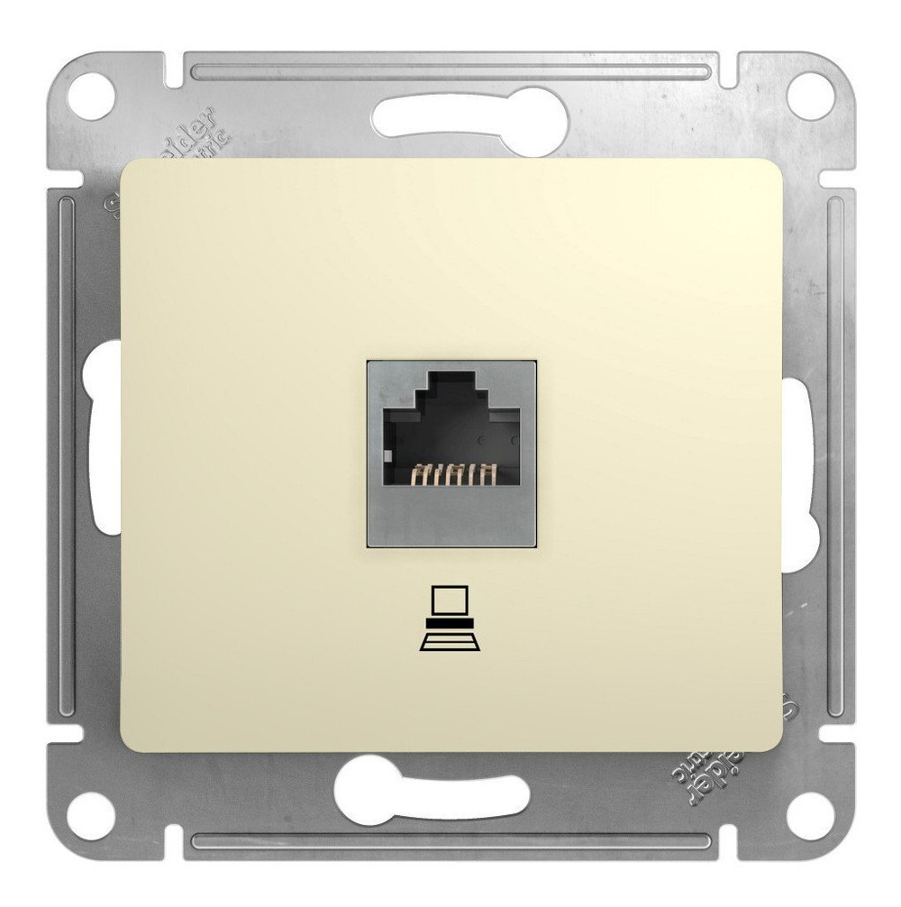 GSL000281K Розетка 1гн комп RJ45 с/у слоновая кость механизм кат.5е Glossa Systeme Electric