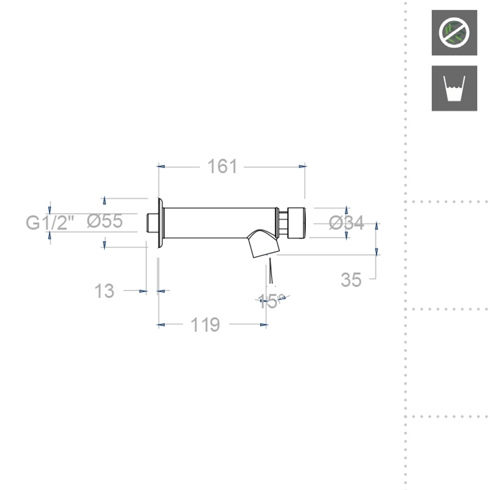 Порционный кран для раковины встраиваемый SOLESTOP 745203