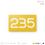 Номер на дверь 235, табличка на дверь для офиса, квартиры, кабинета, аудитории, склада, желтая 120х70 мм, Айдентика Технолоджи