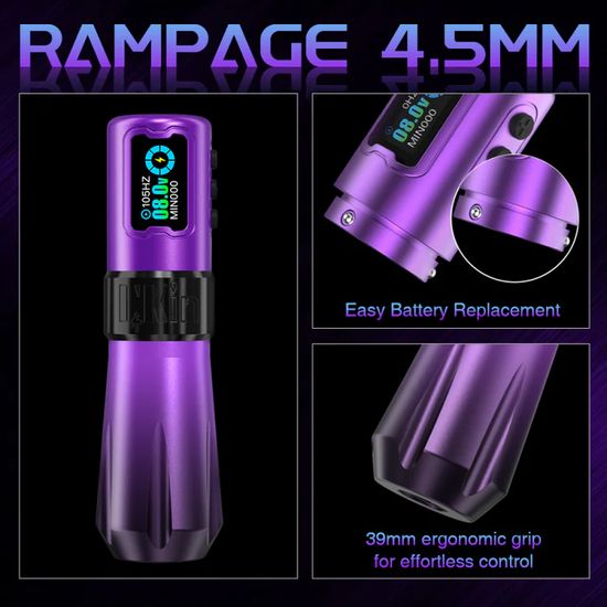 INKIN Rampage "4.5 Purple" by Ez Tattoo - беспроводная тату машинка I'Kin (INKin)