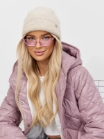 Шапка с ушками зимняя вязаная из ангоры