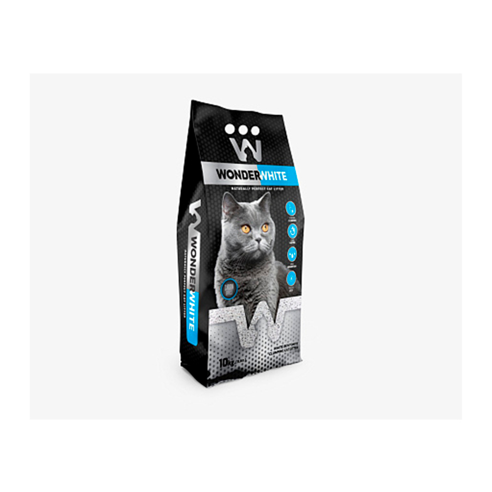 Наполнитель комкующийся  Wonder White Carbon c акт. углем без аромата 10 кг (Вандер вайт)