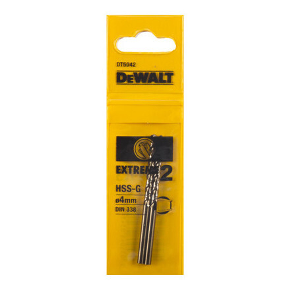 Сверло для металла DEWALT 4х75х43мм, 2шт, Extreme2 DT 5042