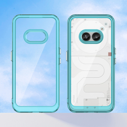 Чехол прозрачный для Nothing Phone 2a и 2a Plus, боковые рамки бирюзового цвета, увеличенные защитные свойства, мягкий отклик кнопок