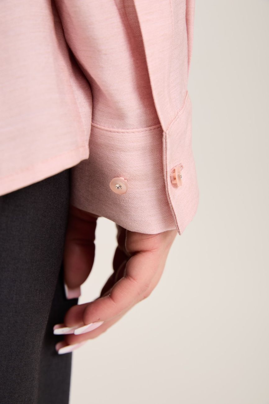 Блузка с отложным воротником, пудра