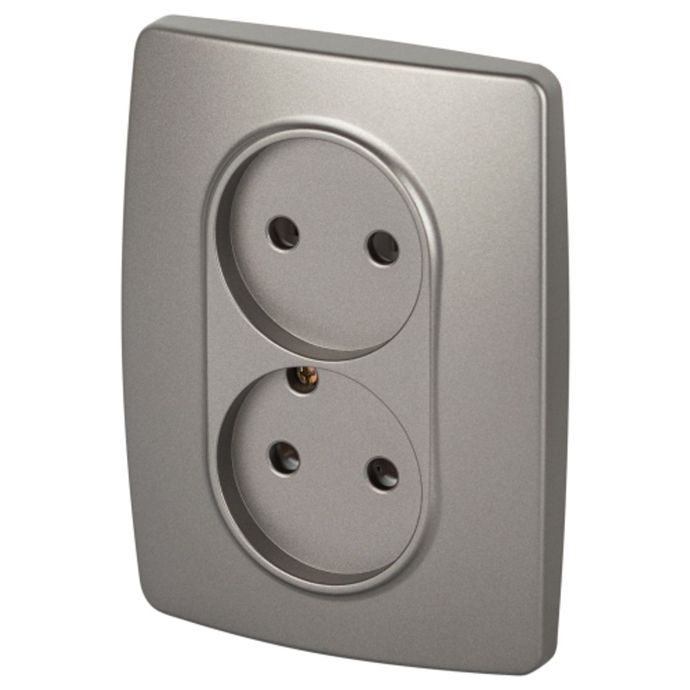 Розетка ЭРА Серия 12 12-2107-16 двойная 2X2P 16А-250В титан