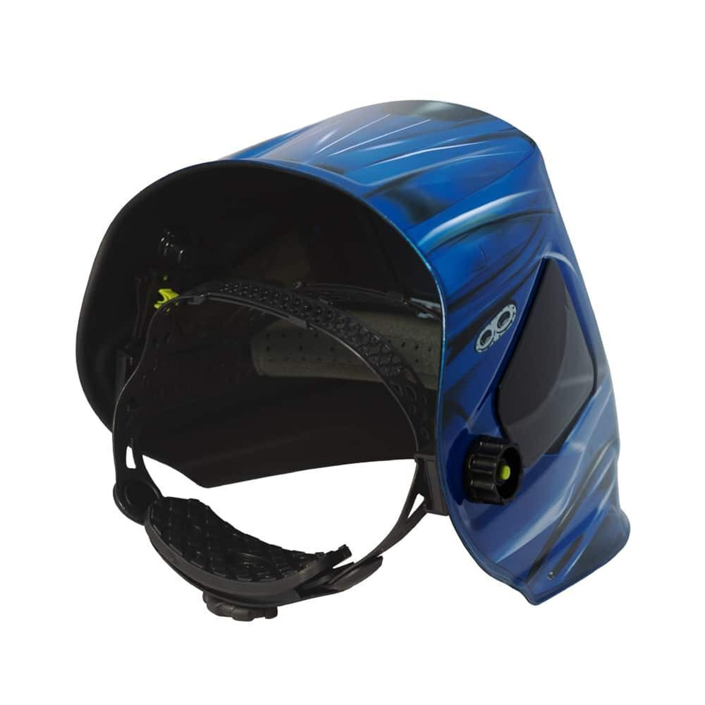 Маска сварщика хамелеон, с ручной регулировкой, FoxWeld, Корунд Мега, 3 DIN, 13 DIN, син, 7188