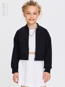 Укороченный бомбер из футера на молнии